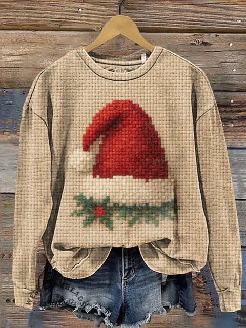3d Christmas Hat Casual Cotton Sweatshirt