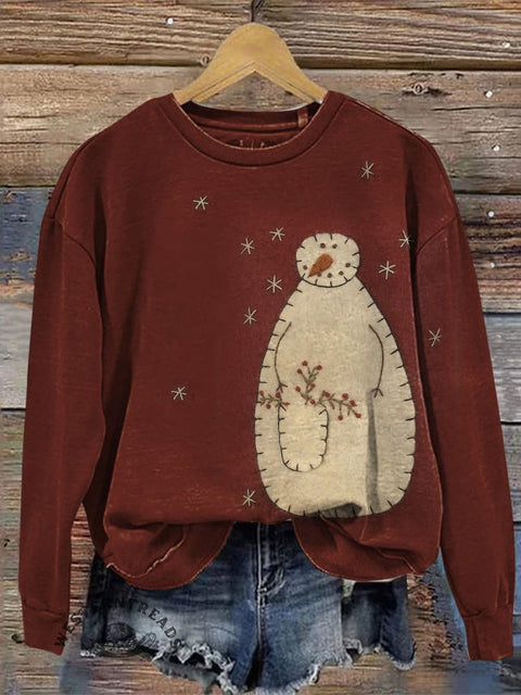 Retro Christmas Casual Cotton Sweatshirt