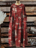 Women's Western Art Print Casual Denim Dress