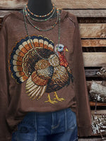 Vintage Thanksgiving Art Print Casual Sweatshirt