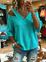 Women's Vintage Off-shoulder Patchwork Casual Shirt