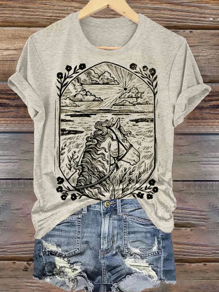 Horse Art Print T-shirt