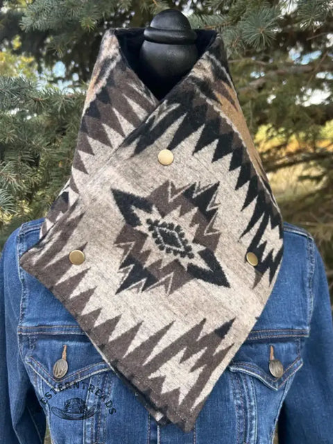 Western Cowboy Aztec Warm Neck Hood Scarf