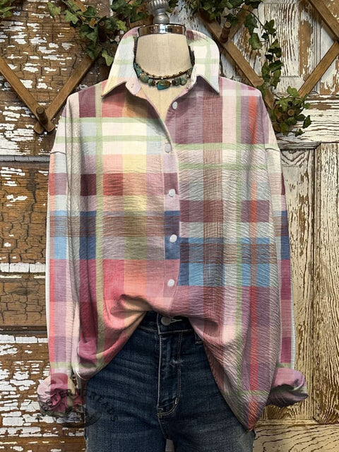 Women's Art Print Casual Cotton Shirt