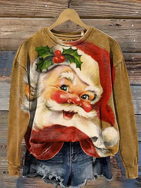 Funny Santa Claus Casual Cotton Sweatshirt