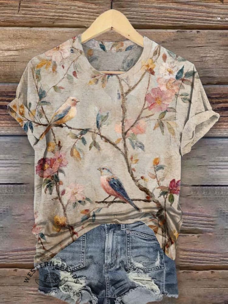 Vintage Flower Art Print T-shirt