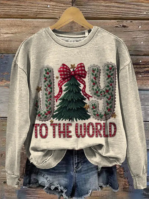 Joy To The World Christmas Art Print Casual Sweatshirt