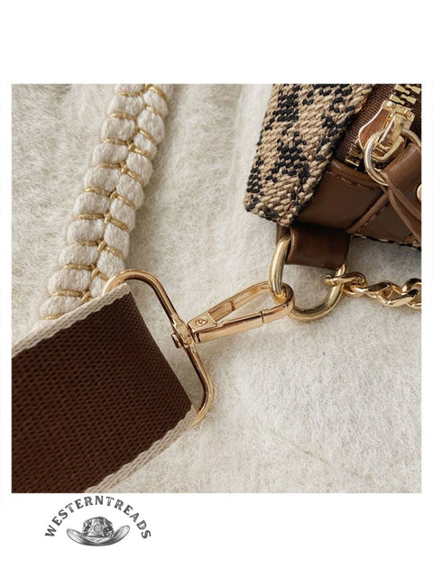 Leopard Print Shoulder Bag With A Slanted Crossbody Strap