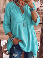 Women's Solid Color Small V Neck Shirt
