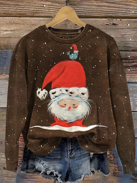 Retro Christmas Casual Cotton Sweatshirt