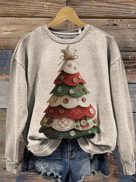 Western Christmas Art Print Casual Sweatshirt