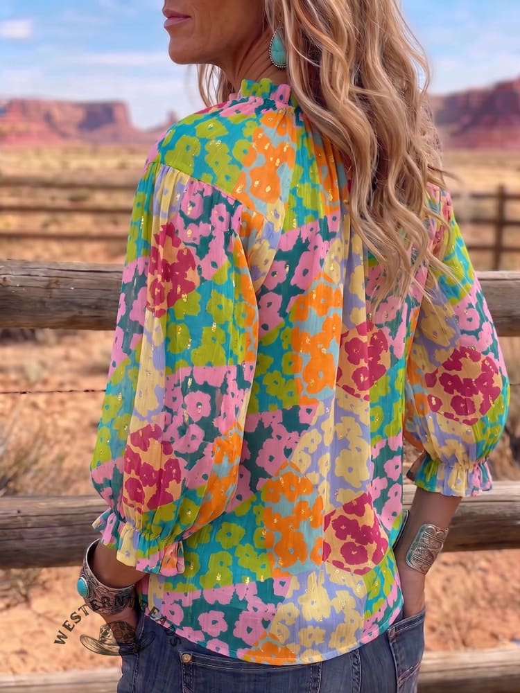 Vintage Art Print Summer Fabrics Casual Shirt