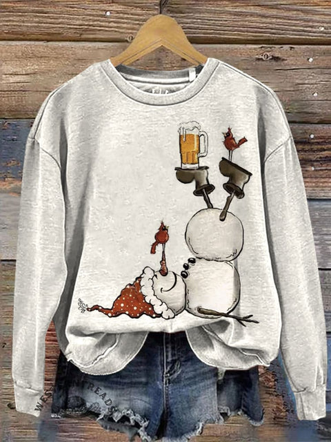 Retro Christmas Casual Cotton Sweatshirt