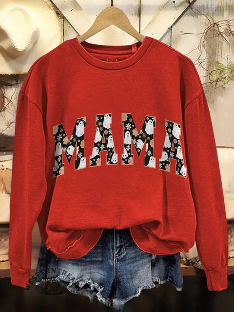 MaMa Print Casual Cotton Sweatshirt
