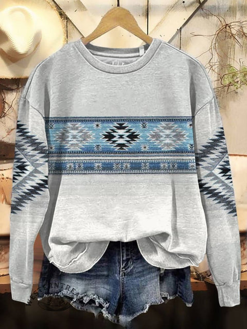 Aztec Print Casual Cotton Sweatshirt