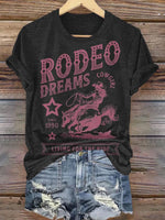 Cowgirl，RODEO Print Casual Short-sleeved Top
