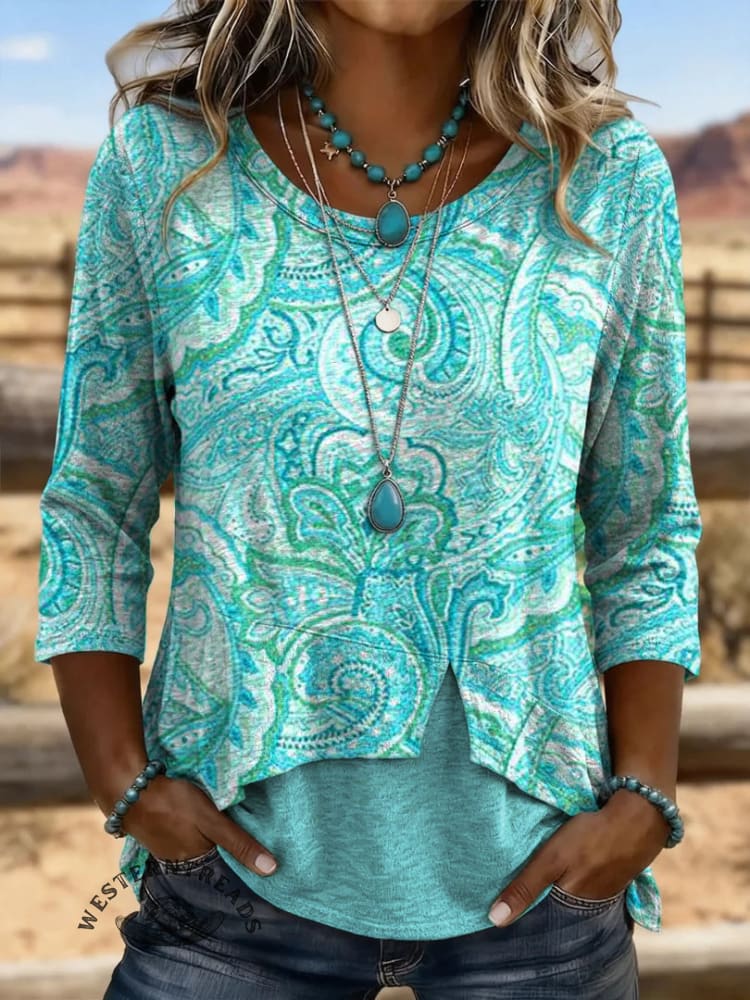 Vintage Art Hollowed Out Lace Patchwork T-Shirt