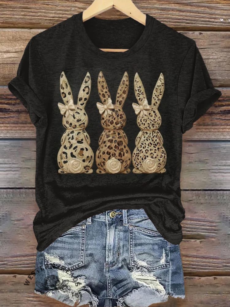 Rabbit Art Print Casual T-shirt