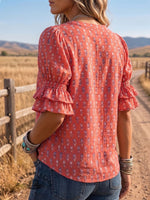 Vintage Art Comfortable Summer Fabrics Puff Sleeve Casual Shirt