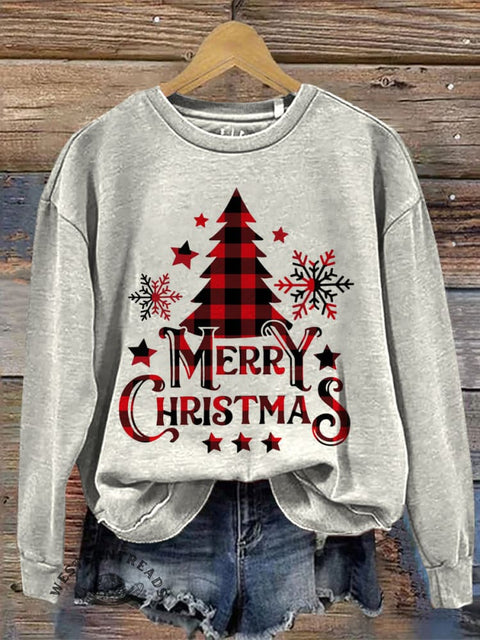 Retro Christmas Casual Cotton Sweatshirt