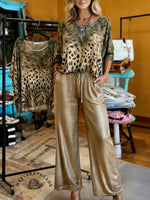 Women's Leopard Print Casual Short Sleeve Top