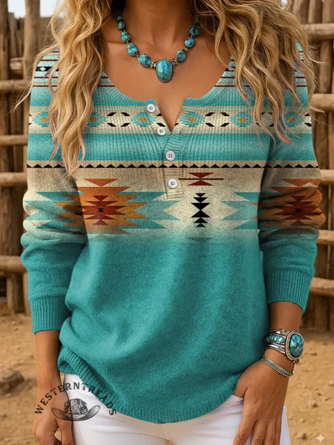 Santa Claus and colorful lights Print Buttoned Cardigan Sweater