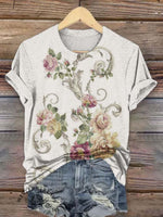 Vintage Flower Art Print T-shirt