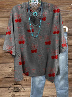 Vintage Elegant Soft Western Valentine's Day Cotton T-shirt Top