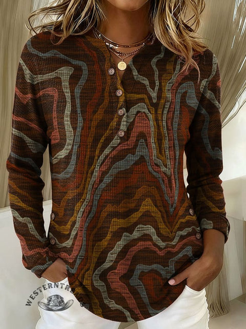 Women's Retro Pattern Print Casual Jacket