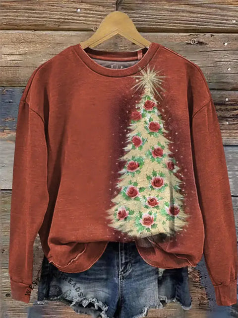 Western Christmas Art Print Casual Sweatshirt