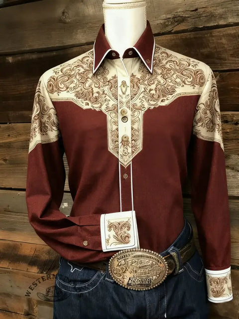 Western Art Print Casual Shirt