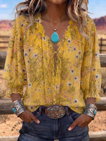 Vintage Art Print Summer Fabrics Casual Shirt