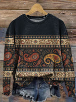 Vintage Paisley Art Print Casual Sweatshirt