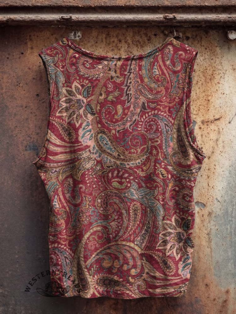 Women's Vintage Print Casual Tank Top