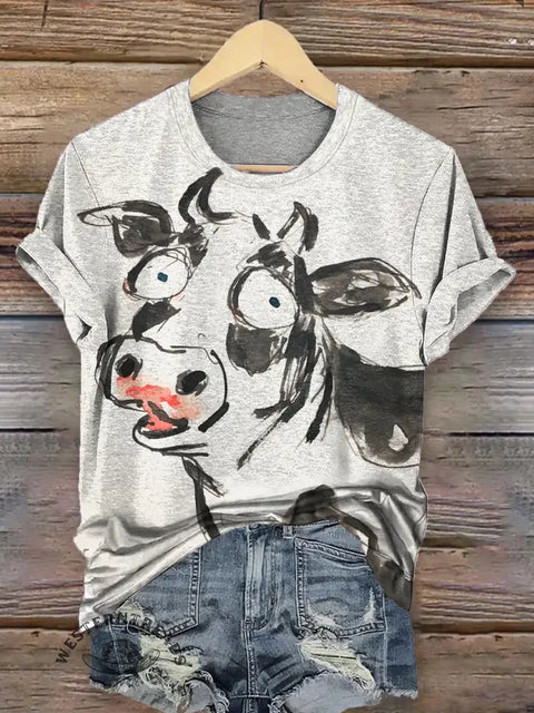 Funny Cow Art Print T-shirt
