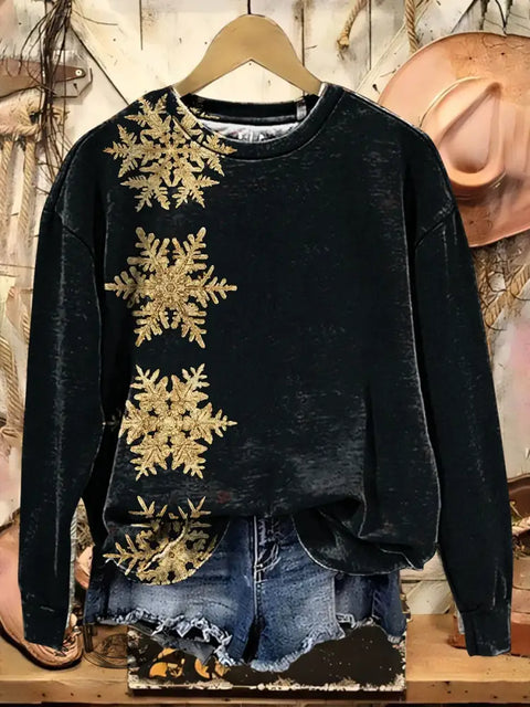 Retro Christmas Art Casual Cotton Sweatshirt