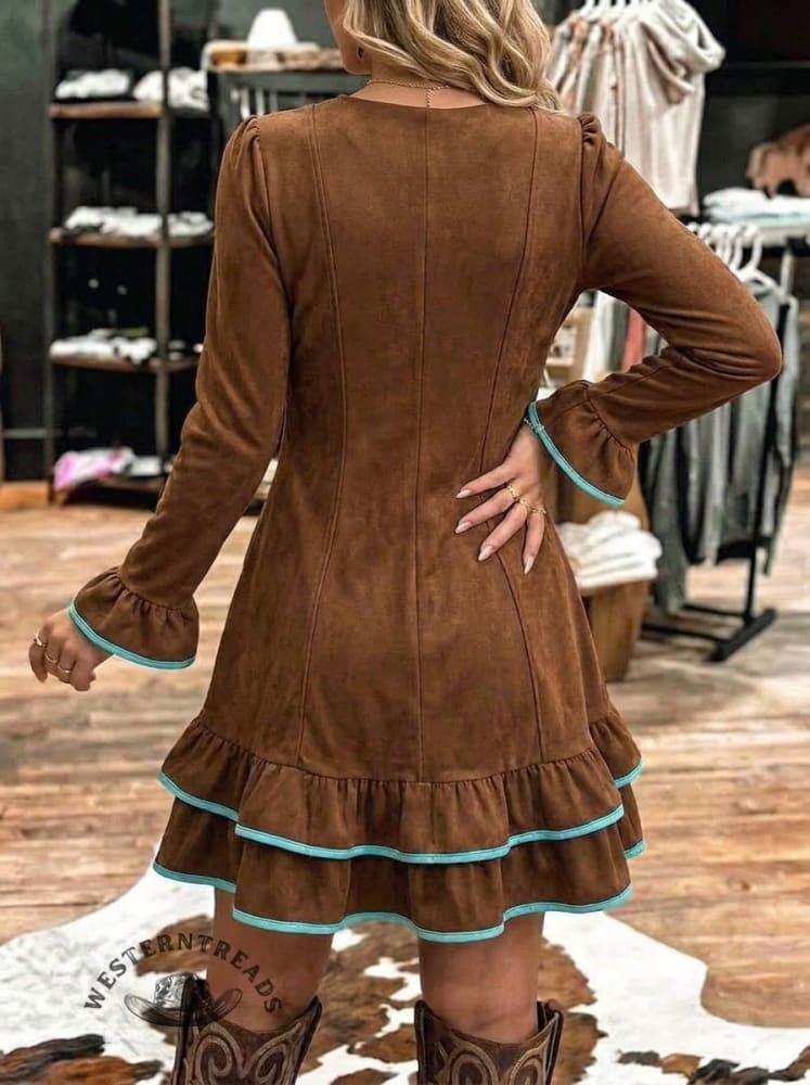 Mint Green Ruffled Casual Dress