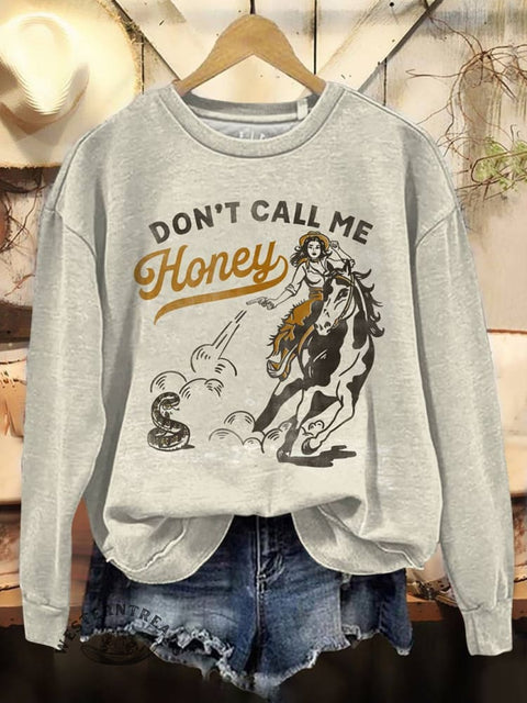 Cowgirl Print Casual Cotton Sweatshirt
