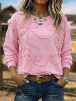 Vintage Embroidered Bow Sweatshirt