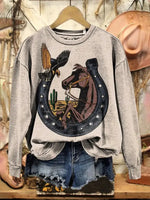 Vintage Western Art Print Sweatshirt
