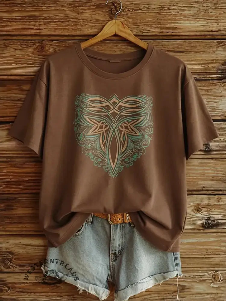 Retro Western Art Print T-shirt