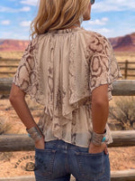 Vintage Art Print Comfortable Summer Fabrics Casual Shirt