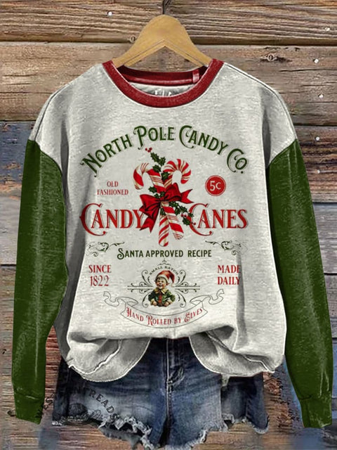 Retro Christmas Casual Cotton Sweatshirt