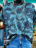 Simple Floral Print T-shirt