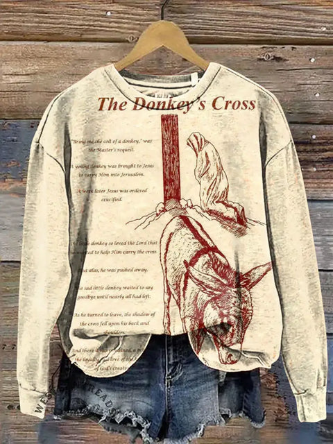 Cross And Donkey Casual Cotton Sweatshirt