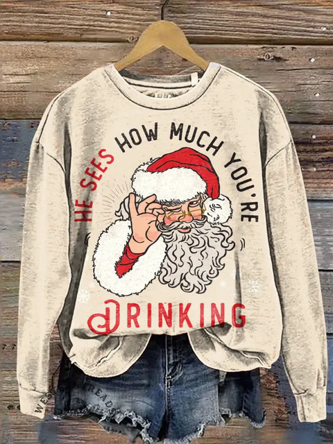 Funny Santa Claus Casual Cotton Sweatshirt