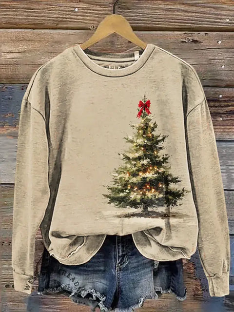 Christmas Tree Casual Cotton Sweatshirt