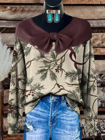 Retro Christmas Floral Print Buttoned Cardigan Sweater