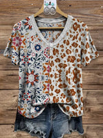 Vintage Elegant Soft Western Cotton T-shirt Top