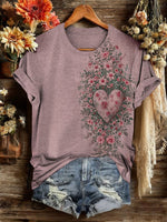 Vintage Art Print Casual T-shirt